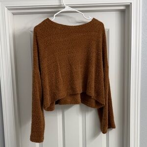 Cozy Cropped Brown Women's Sweater